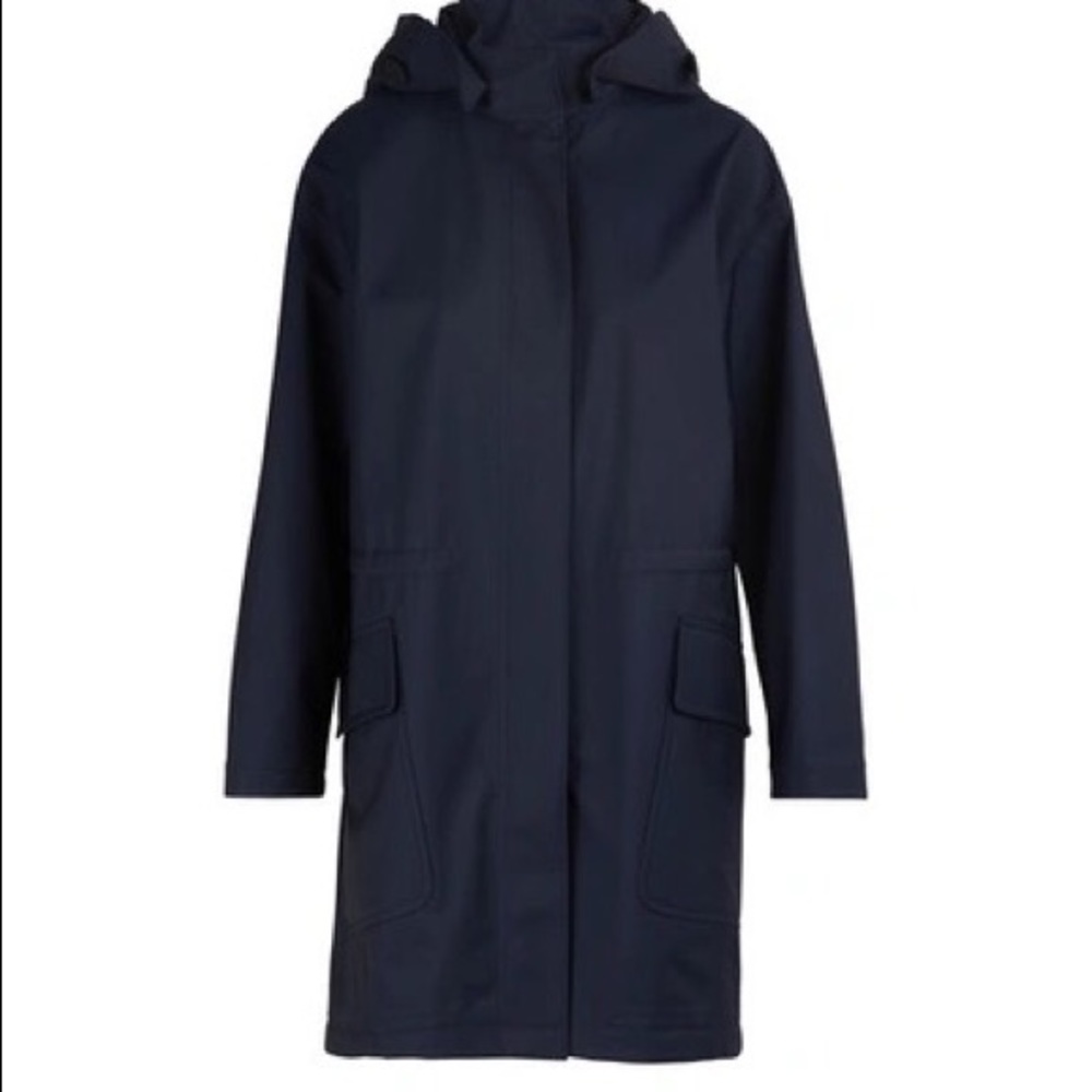 Loro Piana Techno Hooded Rain Coat In Navy Blue - Picture 3 of 6